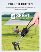 Fondwell 1/8" Adjustable Grow Light Hangers: 12 Pack of Ratchet Rope Tie Downs - Small Ratchet Straps for Various Hanging and Strapping