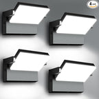 ledmo 150W LED 360° Rotatable Flood Lights, Outdoor Adjustable Head Exterior Lighting Fixture, 5000K Waterporof Commercial Security Wall Pack for Yard, Garage, Barn, House, 4 Pack
