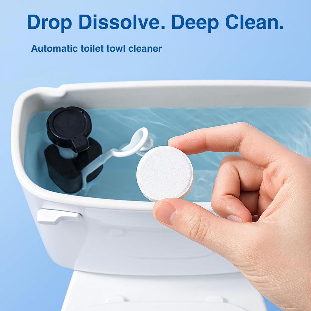 Automatic Toilet Bowl Cleaner Tablets, Bleach & Oxidation Formula for Powerful Cleaning, Deodorizing & Descaling, Long-Lasting Slow-Release Toilet Tank Cleaner, Septic Safe
