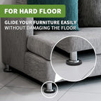 Furniture Sliders for Hardwood Floors 16 PCS - 3 1/2 inch Sliders for Moving Furniture – Felt Furniture Pads for Hardwood Floors Brown