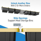 HANDT Overhead Garage Storage Rack, Connectable Heavy Duty Metal Ceiling Rails For Garage Storage Organization Shelving System, Hanging Racks For Tote Containers, Supports Up To 3 Bins, 2 Sets Gray