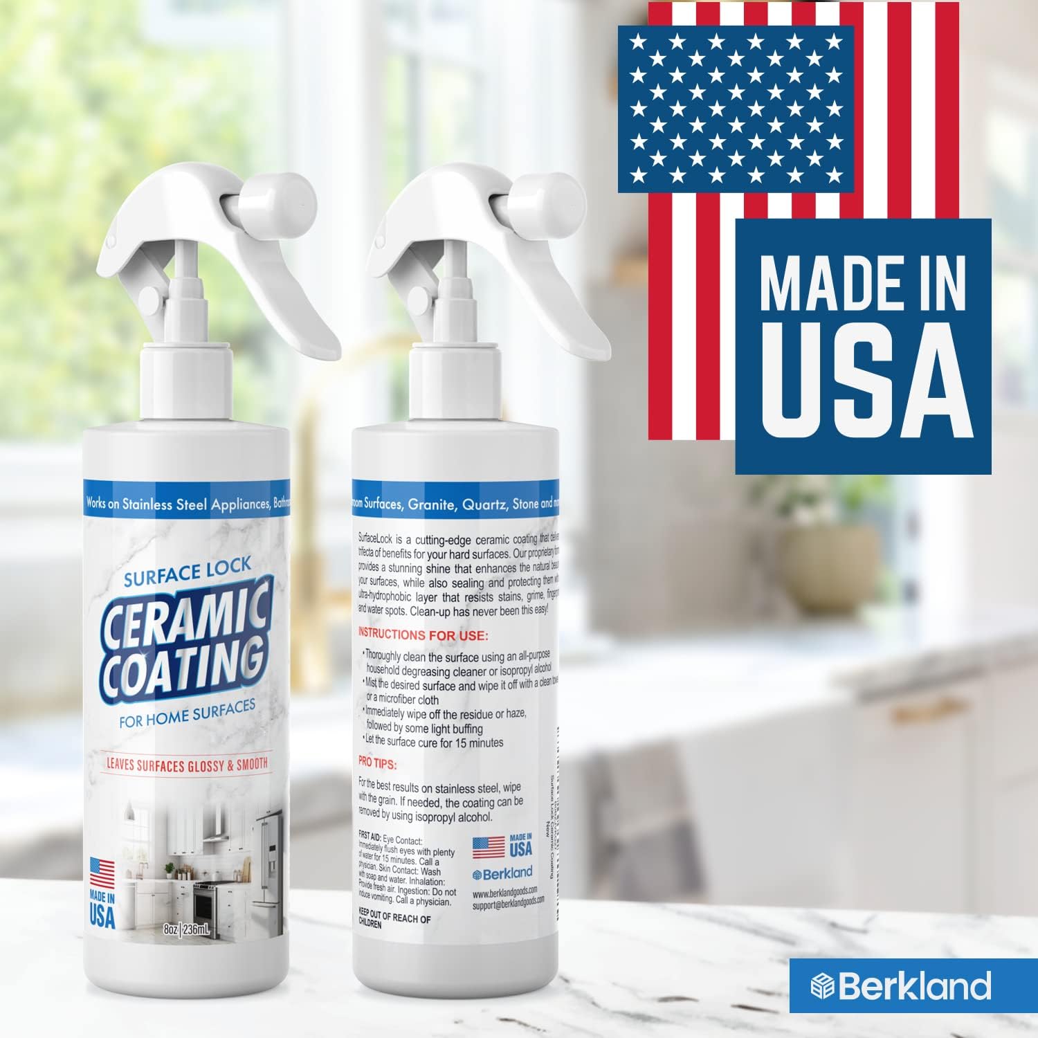 Home Ceramic Coating for Stainless Steel, Glass and Countertops - Seal, Protect & Shine for the Kitchen & Bathroom - Fights Fingerprints, Grime and Stains in Your Life - 8 fl oz - Proof It Works