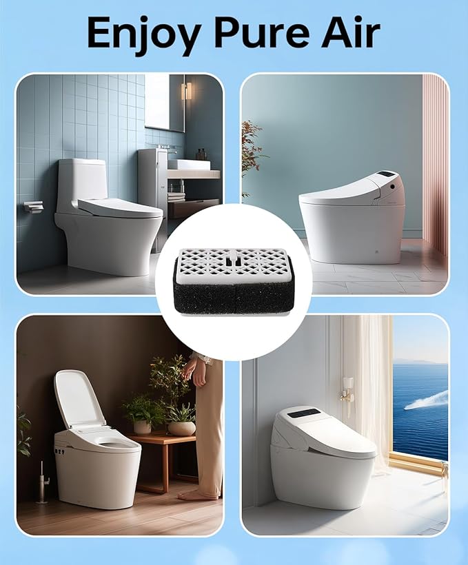 THU6474 Deodorizer Filter for TOTO Washlet THU6474-01, THU6072, Compatible with S500E/S550E/K300/C2/C5/SW3074/SW3054T40/SW3056T40, Bathroom Toilet Carbon Catalyst Air Filter Replacement, 2 Pack