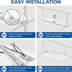 CINOTON 4FT 220W LED Shop Light with 29700LM, 0-10V Dimmable Linear High Bay Lighting with 5000K, 120-277V 135LM/W Commercial Hanging Lights for Garage Office Warehouse Workshop Factory UL Listed