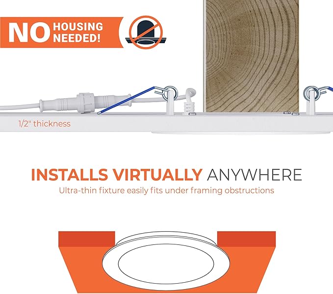 HALO 4 inch LED Recessed Ceiling Light 4-Pack Canless Dimmable with Selectable Lumens and Selectable Color Temperature 2700K-5000K Indoor Outdoor Wet Location Airtight Ultra Slim HLB4LSFS5-4PK