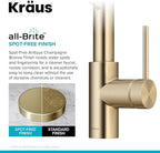KRAUS Oletto Commercial Style Single Handle Pull Down Kitchen Faucet with QuickDock Top Mount Installation Assembly in Spot Free Antique Champagne Bronze, KPF-2631SFACB