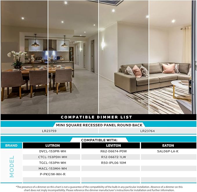 LUXRITE 4 Inch Ultra Thin Square LED Recessed Lighting, 5 Color Temperature Options 2700K - 5000K, Dimmable Downlight, 10W, IC Rated, Wet Rated, Canless LED Recessed Light (4 Pack)