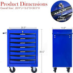 7-Drawer Steel Rolling Tool Cart with Wheels & Handle, Heavy-Duty Tool Chest Storage Cabinet for Garage and Workshop