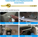 Toilet Flush Handle Replacement Kit for Front Mount Universal Bowl Tank, Zinc Alloy Flusher, Brass Trip Levers, Toilet Repair Parts Compatible with American Standard (Gold)
