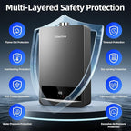 Natural Gas Tankless Water Heater, Indoor Max 3.6 GPM, 85,000 BTU On Demand Instant Hot Water Heater Natural Gas with LED Temperature Control Panel, 1/2" NPT Connector Size, CSA Certified, Gray