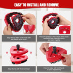 2 Pcs Full-Coverage Spin Mop Scrub Brush Head and 1 Mop Base Part Replacement for Oceda EasyWring 1 Tank System,Hard Bristle Cleaning Brush for Bathroom Kitchen Tile