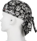 ARCCAPTAIN 2PC Welding Doo Rag, Welding Cap, Protective Welders Cap, Welding Hats for Men, Fireproof Cotton and Durable for Safety, Skull, L Size