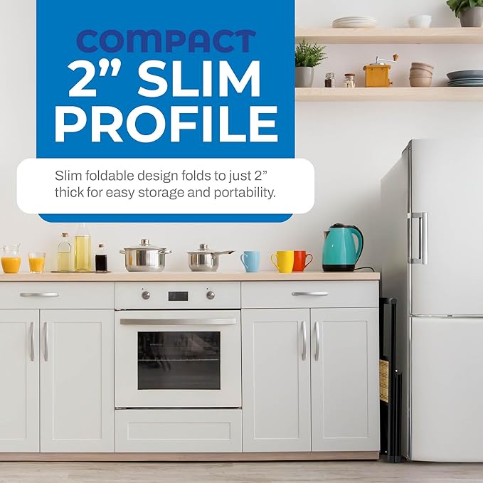 Step Ladder 1 Step Folding, Decorative - Beautiful Bamboo & Black Aluminum, Ultra Slim Profile, Anti Slip Steps, Sturdy-Portable for Home, Office, Kitchen, Photography Use,by SORFEY