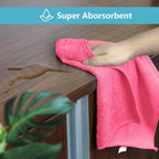 HOMEXCEL Pink Microfiber Cleaning Cloth, 8 Pack Cleaning Towels for Kitchen, Lint Free, Scratch-Free, Highly Absorbent, and Reusable Cleaning Rags for House, Window and Glass, Cars, 11.5 X11.5 inch