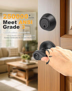 Gobrico 6 Keyed-Alike Entry Lever and Single Cylinder Deadbolt Combination Locksets,Black Finished,for Right-Handed and Left-Handed Doors