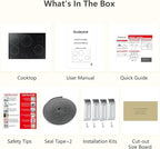 36 Inch Electric Cooktop 5 Burners, ETL & FCC Certificated, Sync Burner, Quick Boil, Keep Warm Setting, 9 Heating Level, Timer, Child Lock & Auto Shutdown, 9000W, Drop-in Electric Stove Top