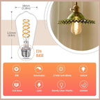Edison Light Bulbs 60W Equivalent, Dimmable Vintage LED Light Bulbs, E26 Medium Base, Warm White 2700K, ST58, 6W, 600LM, 80+ CRI, Antique Decorative Filament LED Bulb, Clear Plastic, 16 Pack