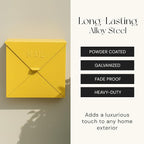 NACH Mailboxes for Outside Wall Mount, 12 x 12 x 4.8 inch Yellow Mail Boxes for House Outside, Waterproof Mailboxes for Outside - Chicago Style Mail Box