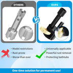 97258 Tub Drain Removal Tool, Multi-Scene Extraction Tool, Golden Extractor for Tub Drain Plumbing Repairs, for Use with 3/8" Drive Ratchet Wrenches, One-Size-Fits-All Design for Many Specifications