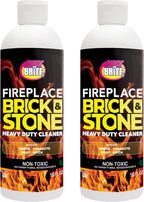 Quick ‘n Brite Fireplace Gel Cleaner for Brick, Stone, Rock, Tile, and Marble, Nonabrasive Fireplace Cleaner, Made in the USA, 16 oz (Pack of 2)