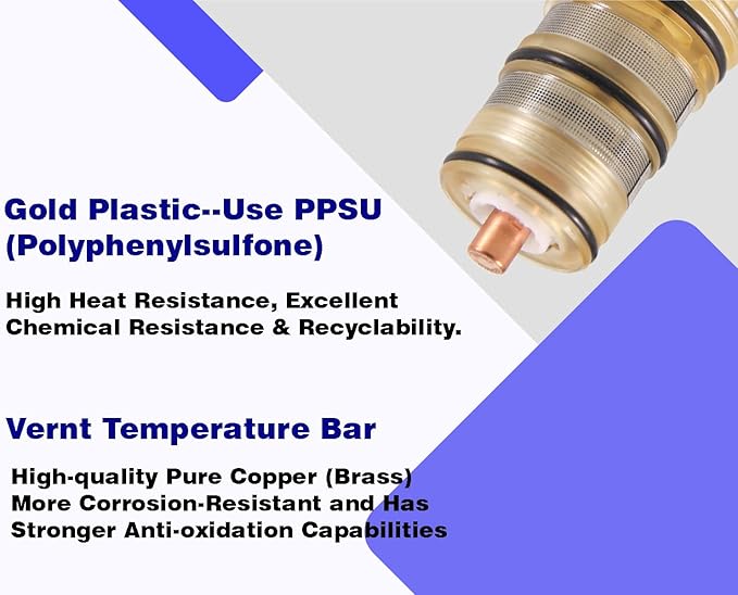 Replacment Danze Da507874 Shower Cartridge, Compatible with Danze Palazzani 11042 25310 990252, Rohl 9.13554 Perrin, Kohler 9.13554, VERNET CA43-045, Rowe Thermostatic Valve Replacement Part