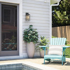 14" Outdoor Wall Light Fixtures Waterproofed Exterior Lantern W/Sturdy Rectangular Double Cage In Satin Black&Clear Tempered Glass,Sconce Mounted For House Patio,Front door,Porch,Garage Lighting 2Pack