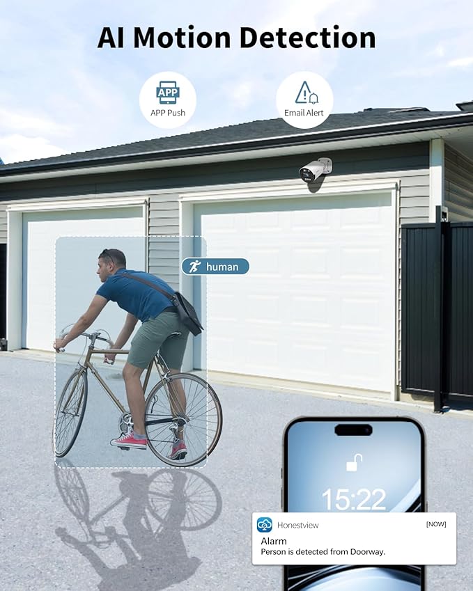 《All-in-One DVR & 80FT Night Vision》Outdoor Wired Security Camera System,CCTV Cameras Outside, Home Video Surveillance Systems