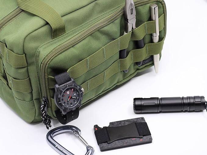 Coreflex 12-Inch Heavy Duty Tool Bag - Tactical, Gear, Range, EDC, Multi-Purpose Work Bag for Mechanics, Electricians, Carpenters, Builders, Plumbers (Olive Green)