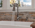 Pfister Rosslyn Kitchen Faucet with Pull Down Sprayer and Soap Dispenser, Single Handle, High Arc, NSF Certified, Polished Chrome Finish, F5297RSSRC