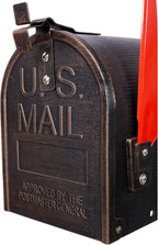 Extra Large Mailbox with Post - Heavy Duty Cast Aluminum Post Mount Mailbox for Outside, Modern Residential Mail Box with Solar Light, No Dig Installation, All-Weather Design