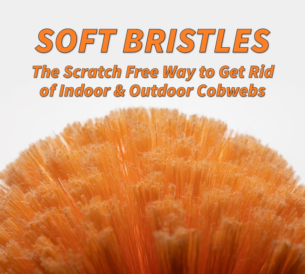 Cobweb Duster Head Brush // Spider Web Brush for Outdoor & Indoor Web Cleaning // Twist-On Corner Duster Fits Standard Acme Threaded Extension Poles // Best Cobweb Brush Head (Pole Sold Separately)