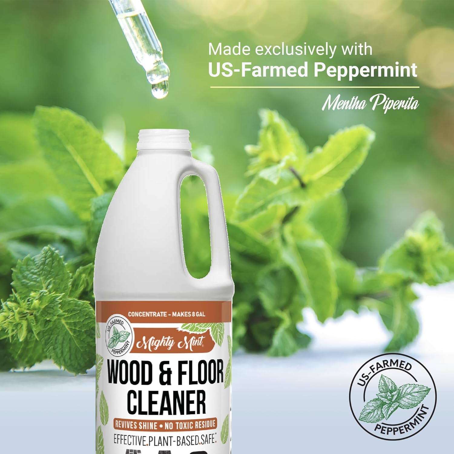 Mighty Mint Wood & Floor Cleaner Concentrate, Cleaning Soap for Hardwood and Floors, Natural Mint Scent, 32oz