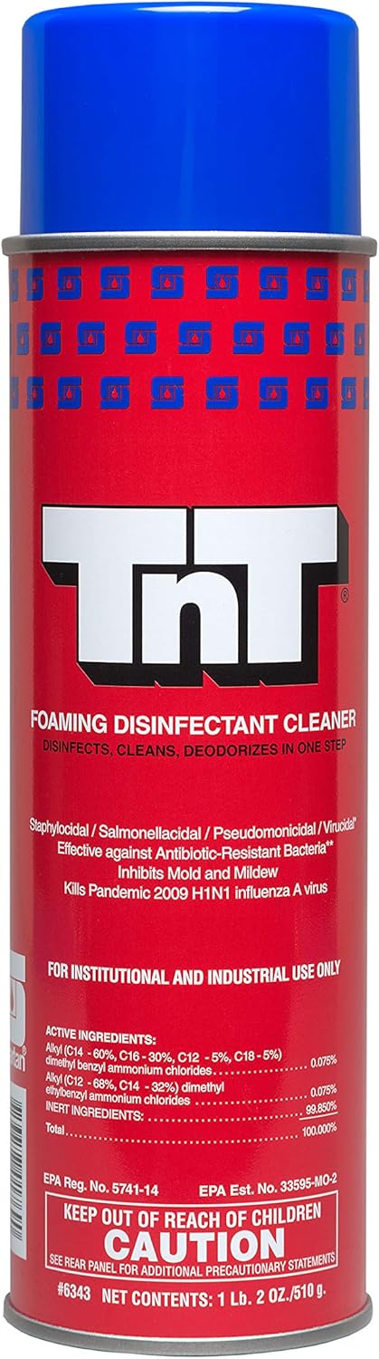 Spartan TnT Foaming Disinfectant Bathroom Cleaner Spray 20 oz Aerosol Case of 12 Cans