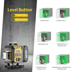 Laser Level 360 Self Leveling with Tripod, 200ft/60m working distance with vertical and horizontal lines, self-leveling mode&IP54 waterproof set