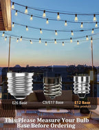 25 Pack Edison Light Bulbs, 5 Watts E12 Candelabra Base ST35 Edison Replacement Bulbs, Bistro Light Bulbs Incandescent for Outdoor Patio, Vintage Light Bulb Warm White