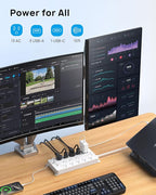 TROND Surge Protector Power Strip 10 ft Cord - Long Extension Cord, 4000J, 13 Widely Outlets with USB C Ports, Flat Plug, Wall Mount, 1875W, Home Gaming Dorm Room Essentials, ETL Listed, White