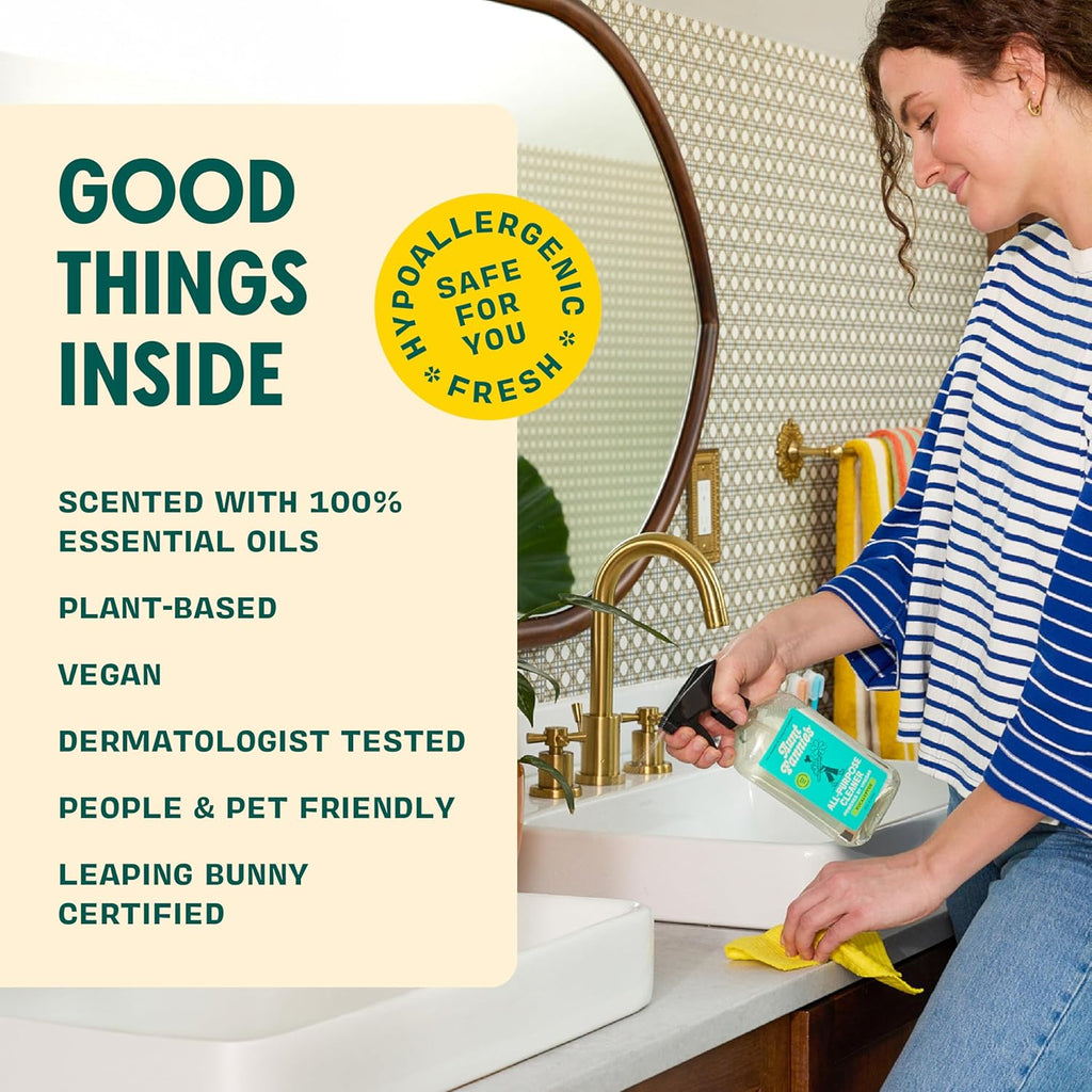 Aunt Fannie's All Purpose Household Cleaner, Multi-surface Spray, Powered by Vinegar for Kitchen, Bath, Windows and Countertops, Lemon Scent (Refill)