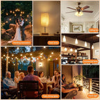 Replacement LED Light Bulbs 15 Pack, Shatterproof Outdoor String Light Bulbs Fit E12 Screw Base for Party, Garden, Patio Decor, Warm White