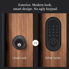 Level Lock (Matter) Smart Lock - World's Smallest, Most Beautifully Designed Matter-Over-Thread Deadbolt - Level App for iOS & Android | Works with Apple Home (Matte Black)