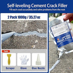 Concrete Crack Filler and Sealant, Quick Drying High Elasticity Cement Crack Filler, Waterproof Repair, Self-Leveling Concrete Slab Repair for Driveway, Patio (Gray, 35.27 OZ)