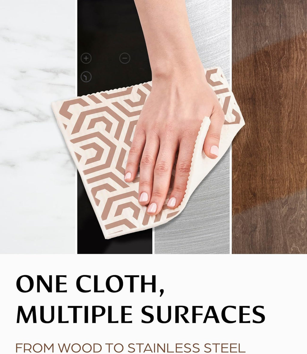 Swedish Dish Cloths for Kitchen - Reusable Dishcloths for Washing Dishes - Each Cellulose Dish Cloth Replaces 15 Rolls of Paper Towels and is More Absorbent than a Sponge - Dishcloth Set of Six