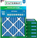 Filterbuy 15x20x2 Air Filter MERV 13 (MPR 1900) Health Defense Replacement (6-Pack), Electrostatic Pleated HVAC AC Furnace Filters, Made in USA (Actual Size: 14.50 x 19.50 x 1.75)