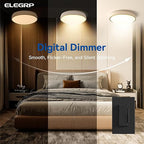 ELEGRP Dimmer Light Switch for 300W Dimmable LED/CFL Lights and 600W INC/HAL Bulbs, Single Pole/3-Way LED Slide Dimmer Light Switch, Wall Plate Included, UL Listed, 2 Pack, Black