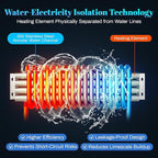 Electric Tankless Water Heater, 11kW 240V on Demand Instant Endless Electric Hot Water Heater for Residential Whole House Shower, Self-Modulating LED Display Knob Control, CSA Certified, Space Saving