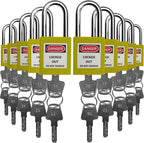 Lockout Tagout Locks, Safety Padlock, Keyed Differently Loto Safety Padlocks for Lock Out Tag Out Kits Station (Yellow 11-20)