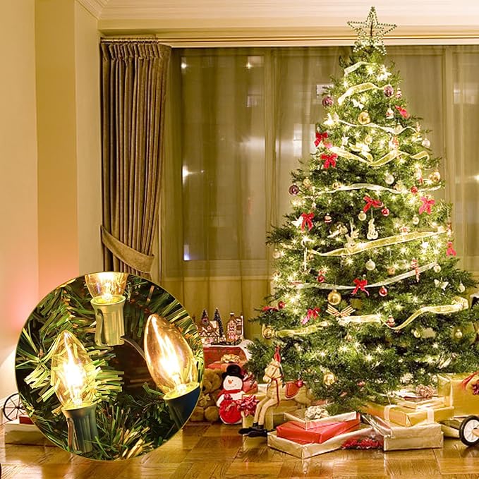 C9 Replacement Bulbs - 25 Pack Christmas Light Replacement Bulbs Waterproof, UL Certified for Indoor & Outdoor String Lights, E17 Base, 7 Watt