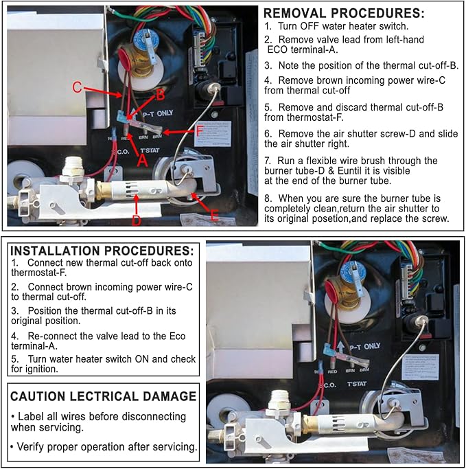 4PCS RV 93866 Water Heater Thermal Cutoff Kit, Replacement OEM Part Thermal Fuse, Toilet Part Mobile Fittings For RV Atwood 91447 93866 Water Heater GCH6-4E GH6-6E G6A-6E GCH6A-7E GCG6A-9E XT Series