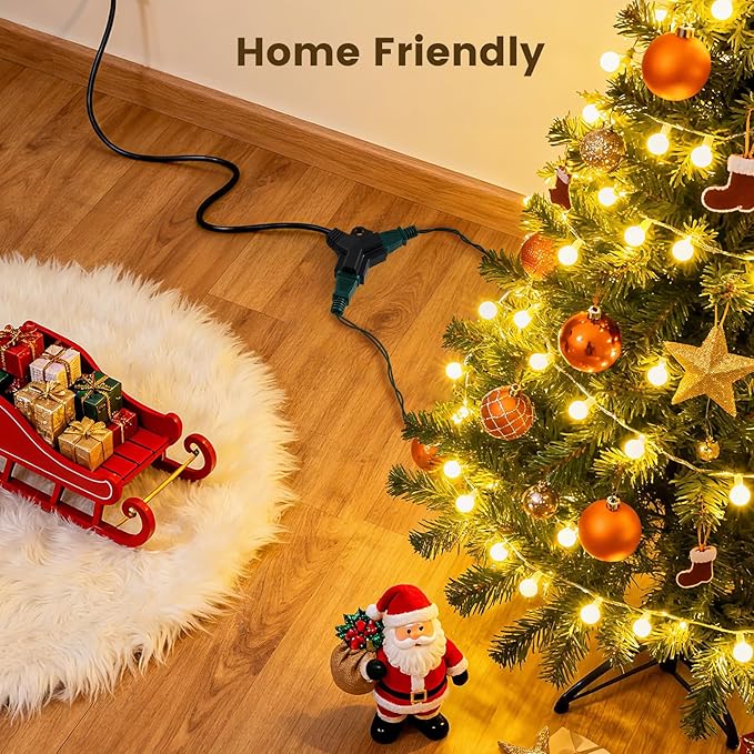 SURAIELEC Extension Cord with Multiple Outlets 3 FT, 2 Grounded Outlets 1-to-2 Splitter, 16 AWG Heavy Duty Power Cord for Kitchen & Living Room, Christmas Light, Waterproof SJTW, ETL Listed, 2 Pack