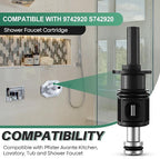Dreyoo 2 Pack Compatible with 9742920 S742920 Pull and Turn Tub Shower Cartridge, Compatible with Pfister Avante Series Lavatory, Tub Faucet, Shower Valve Cartridge Replacement Part (Metal Stem)