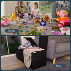 Extra Large Toy Storage Organizer with Lid - Sturdy, Collapsible Toy Chest Storage Box Design - Toys Bin with Dividers for Kids, Nursery, Bedroom, Playroom 37"x16"x14"